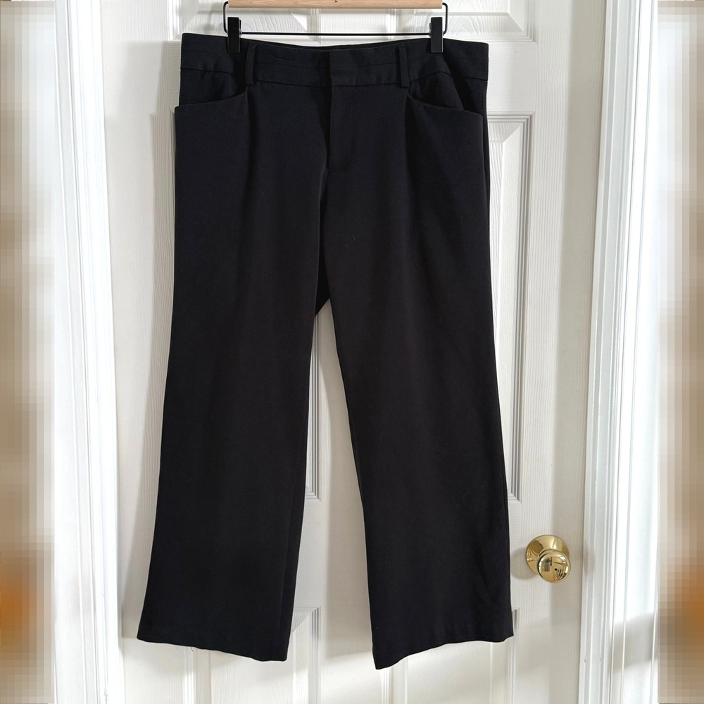 Michael Michael Kors Womens Black Wide Leg Stretch Dress Pants Size 12